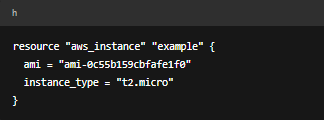Terraform example defining an AWS EC2 instance
