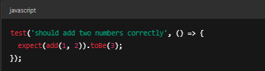 Unit test for add function