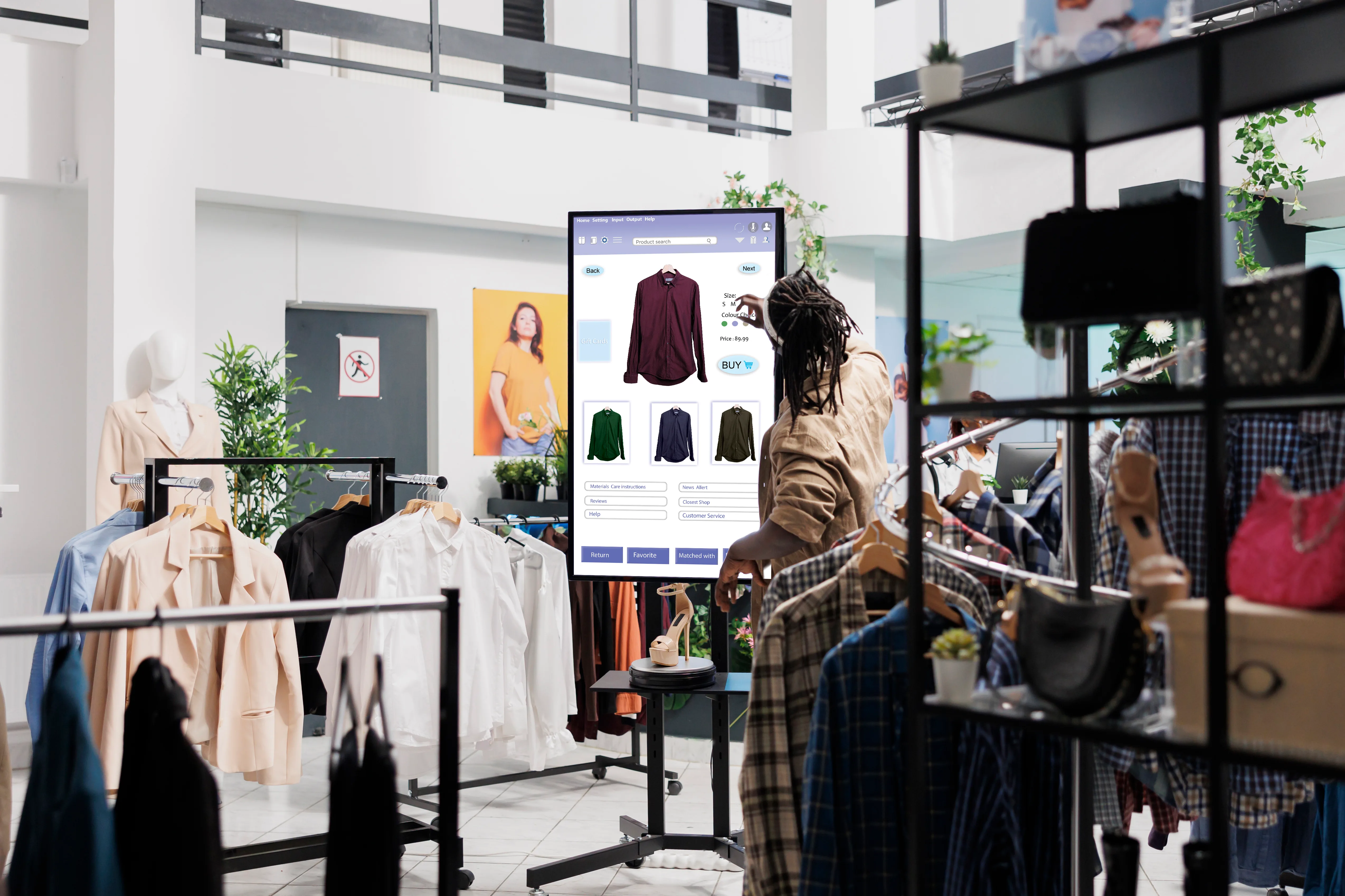 Shopper in a retail store powered by custom software