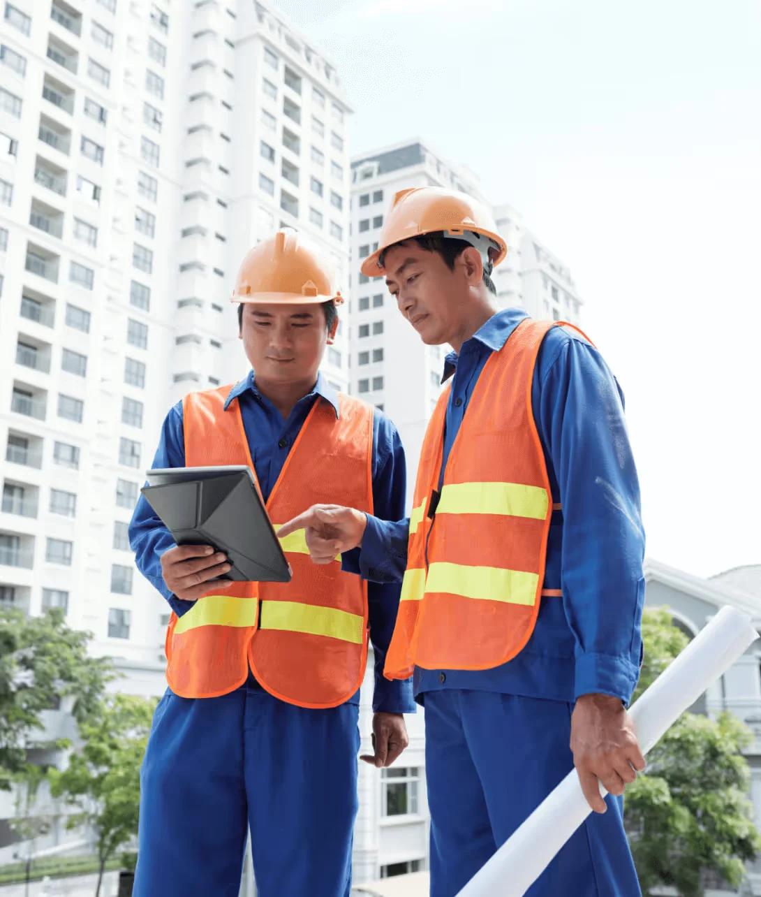 Construction site productivity software in use