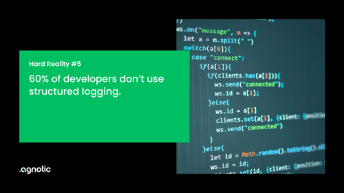 60% of developers don’t use structured logging.